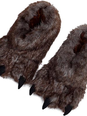 img-05fa92e6f1eda752e853 Furry Claw Slippers 2 Pairs Adults Teens Cosplay